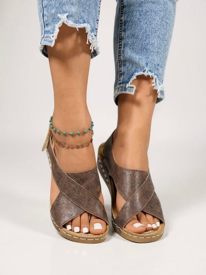 Women's Platform Wedge Sandals Olive