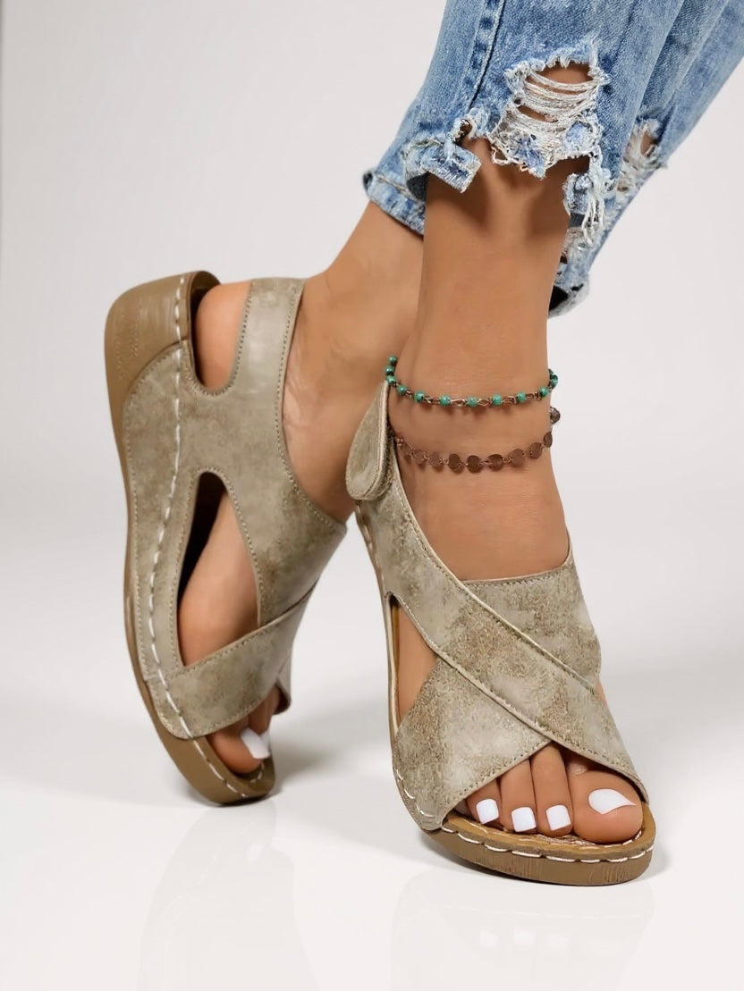 Women's Platform Wedge Sandals Olive