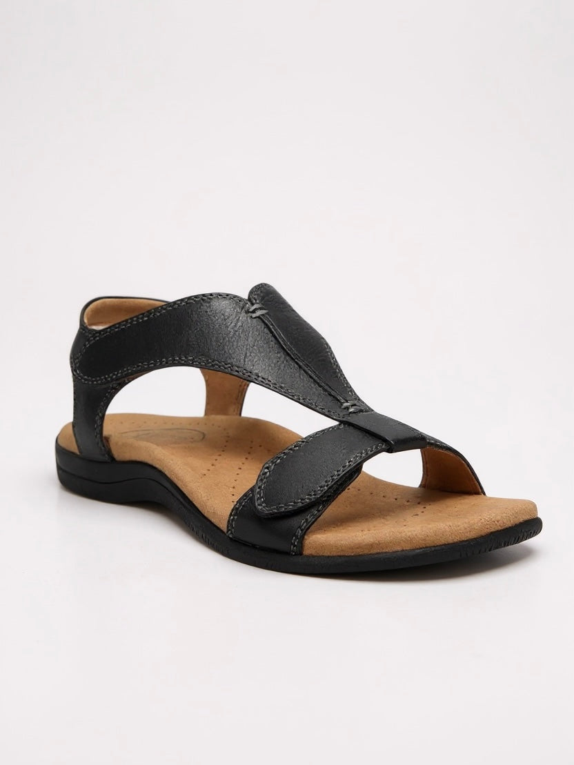Comfortable Women's Padded T-Strap Walking Sandals - VibreMode