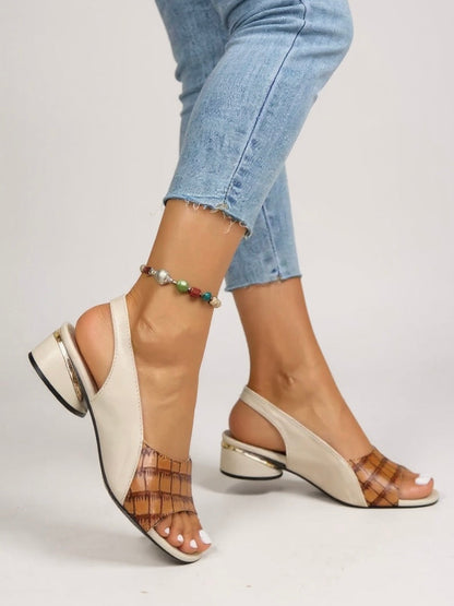 Red Adjustable Strappy Women's Sandals