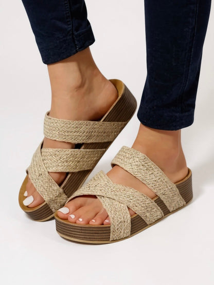 Comfortable Woven Heel Sandals for Women