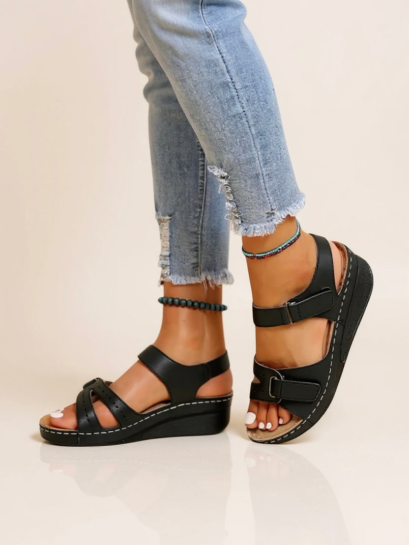 Comfortable Women's Foam Wedge Sandals - VibreMode