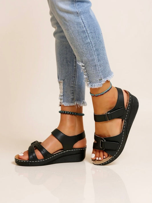 Comfortable Women's Foam Wedge Sandals - VibreMode
