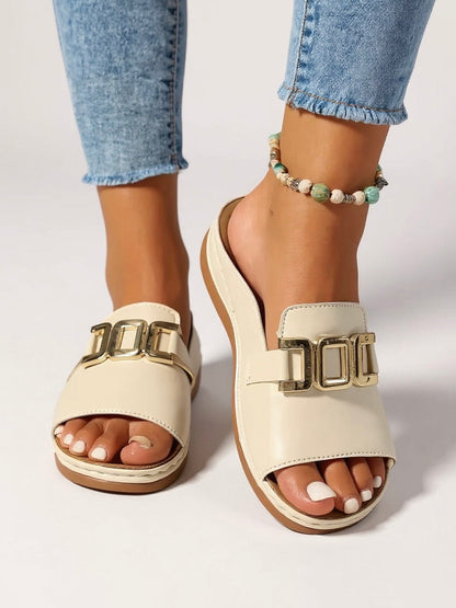Women's Cushioned Buckle Slides