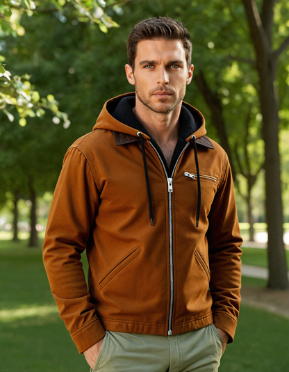 Men's Fleece Lined Hooded Winter Jacket