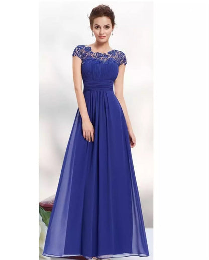 Women's Lace Gown Floral Open Back