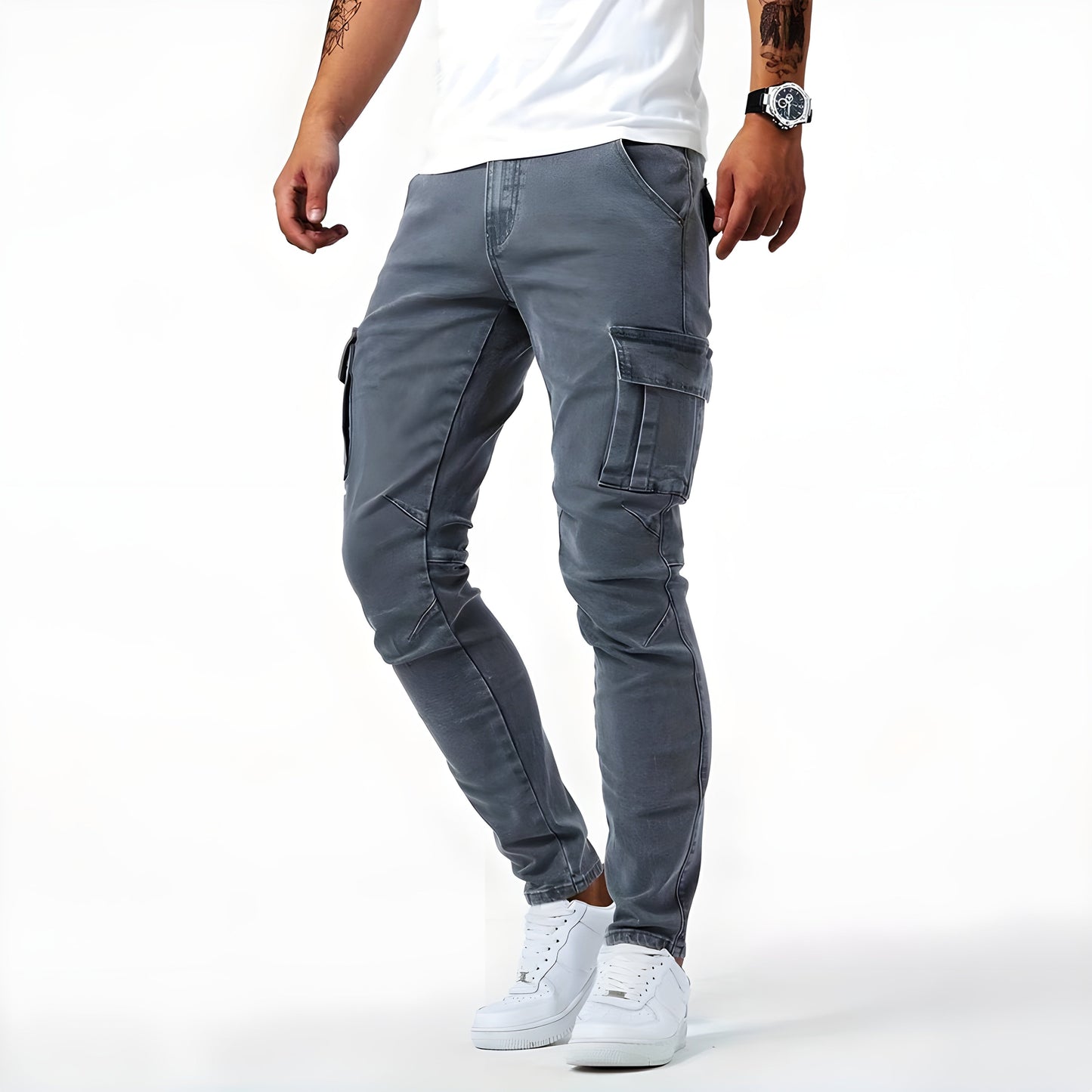 Men's Slim Fit Cargo Pants Multi Pocket - VibreMode