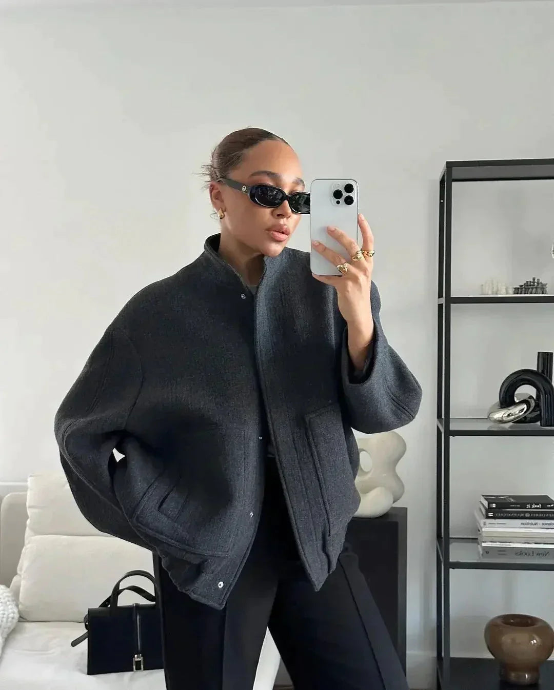 Women's Tweed Jacket Classic Outerwear