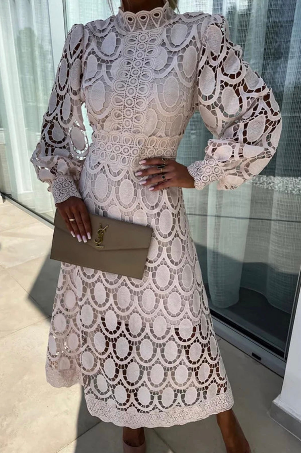 Elegant Waist Midi Dress