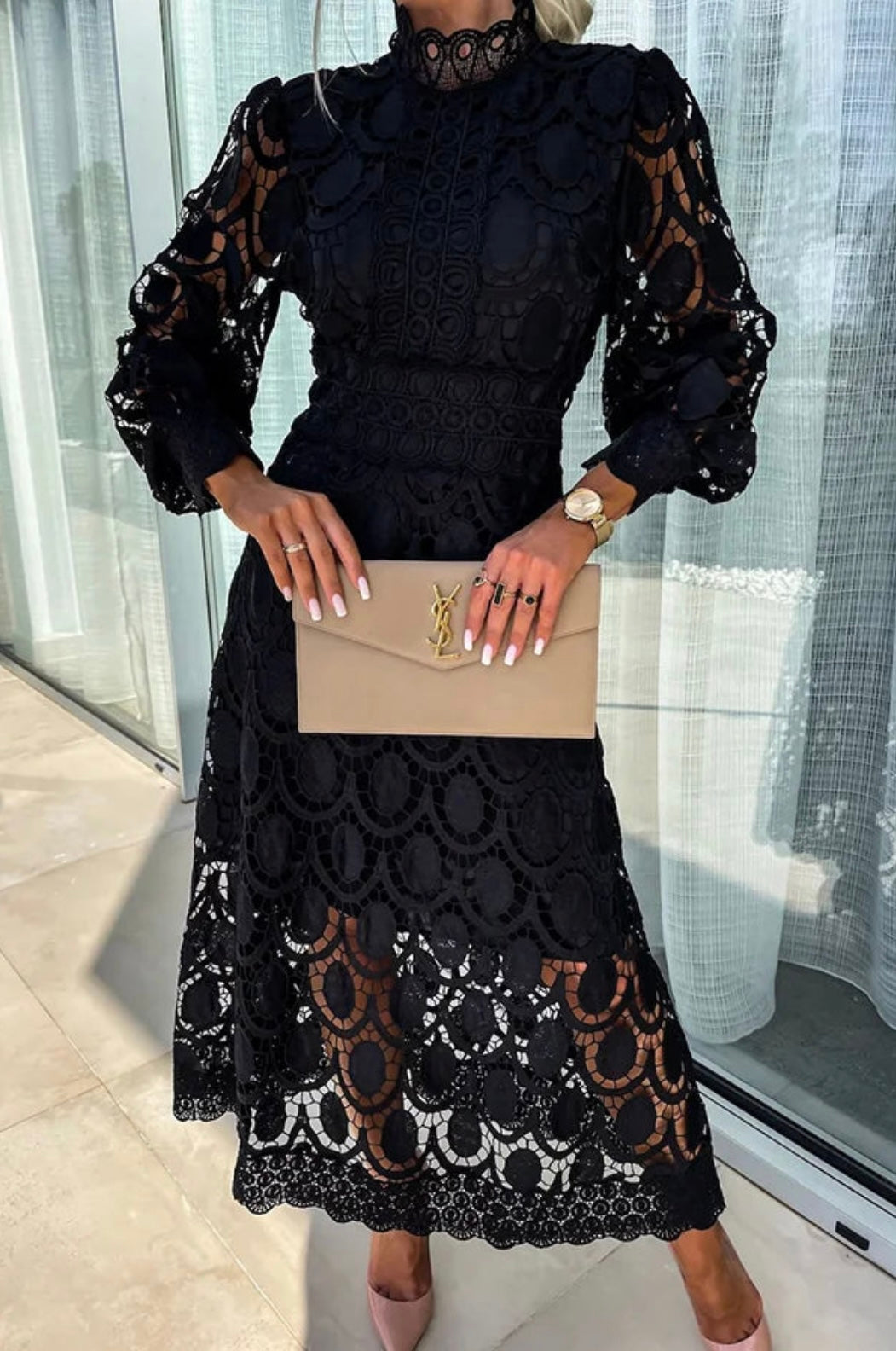 Elegant Waist Midi Dress