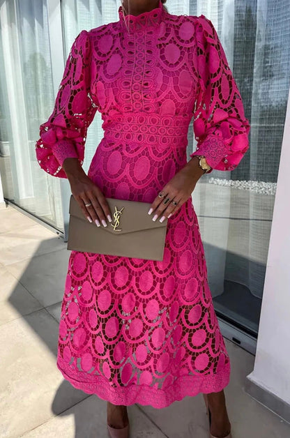 Elegant Waist Midi Dress