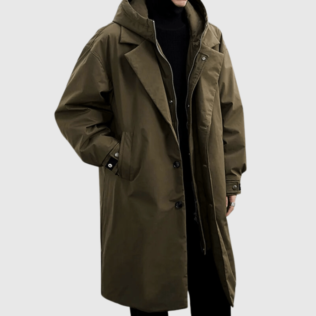 Warm Men's Winter Parka Hooded Coat - VibreMode