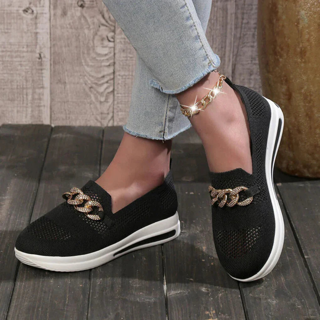 Women's Slip On Loafers Leather Brown - VibreMode