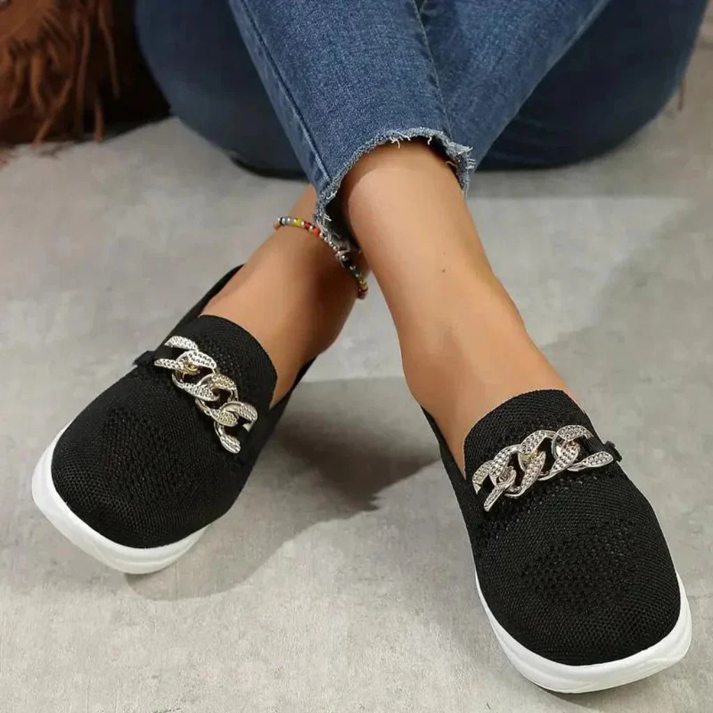 Women's Slip On Loafers Leather Brown