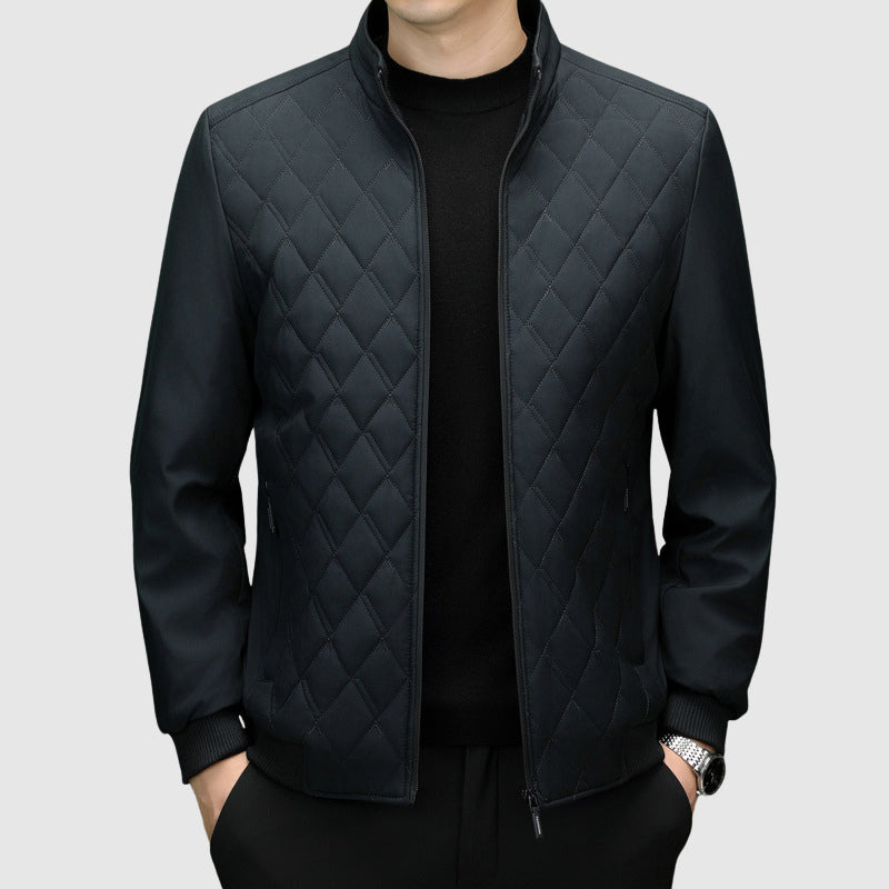 Roberto Russo Il Stile Men's Monogram Luxury Insulated Poly-Blend Winter Jacket