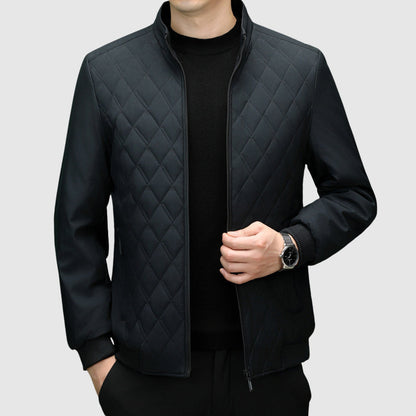 Roberto Russo Il Stile Men's Monogram Luxury Insulated Poly-Blend Winter Jacket