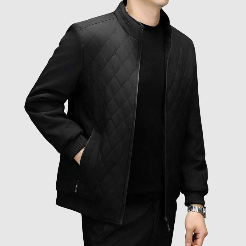 Roberto Russo Il Stile Men's Monogram Luxury Insulated Poly-Blend Winter Jacket
