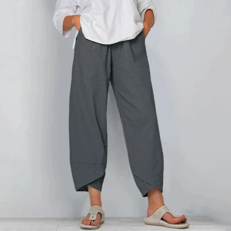 Comfortable Loose Fit Women's Cropped Trousers