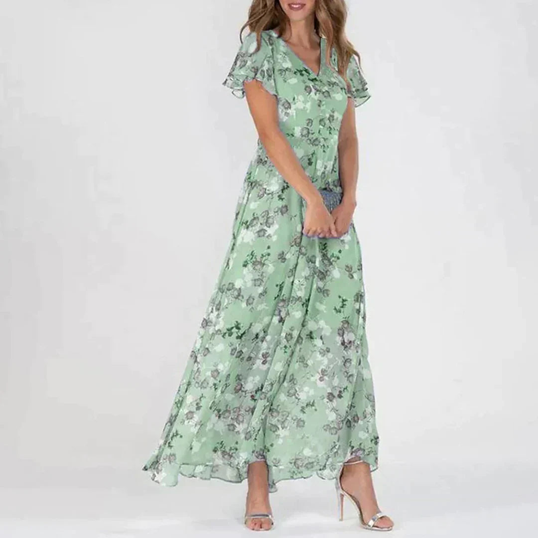 Women's Floral Maxi Dress Vintage Print