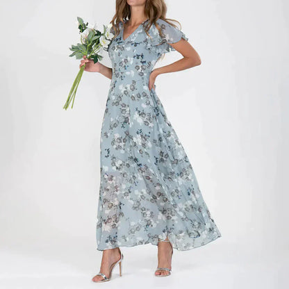 Women's Floral Maxi Dress Vintage Print