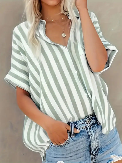 Women's Striped Blouse - VibreMode