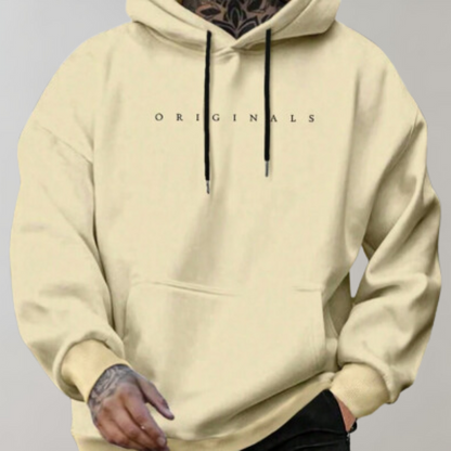 Men's Embroidered Hoodie Kangaroo Pocket Sweatshirt
