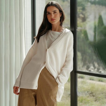 Soft Spacious Cashmere Sweater Cardigan
