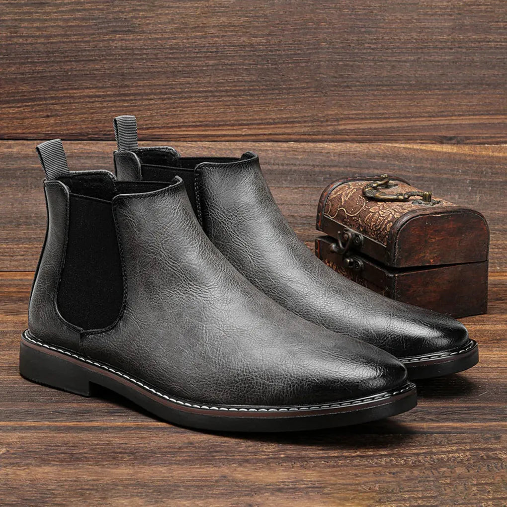 Men's Chelsea Boots Ankle Leather Classic Black