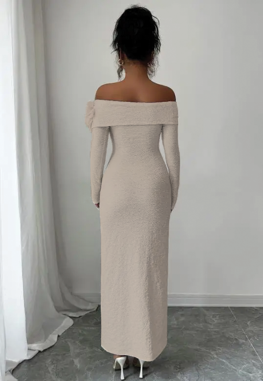 Green Sleek Off The Shoulder Dress