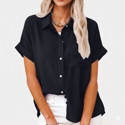 Pretty Floral Short Sleeve Blouse - VibreMode