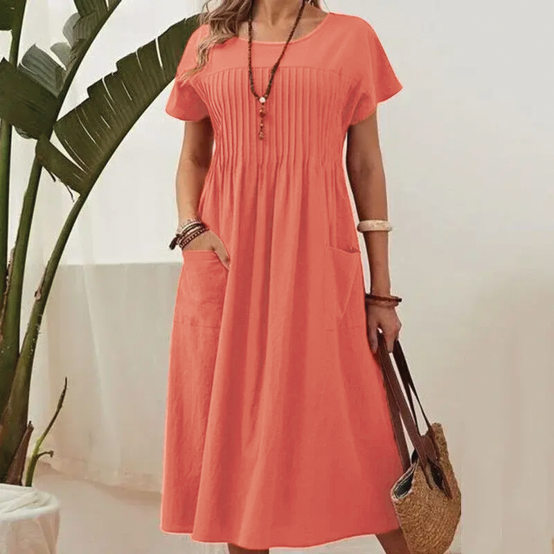 Relaxed Fit Knee Length Summer Dress