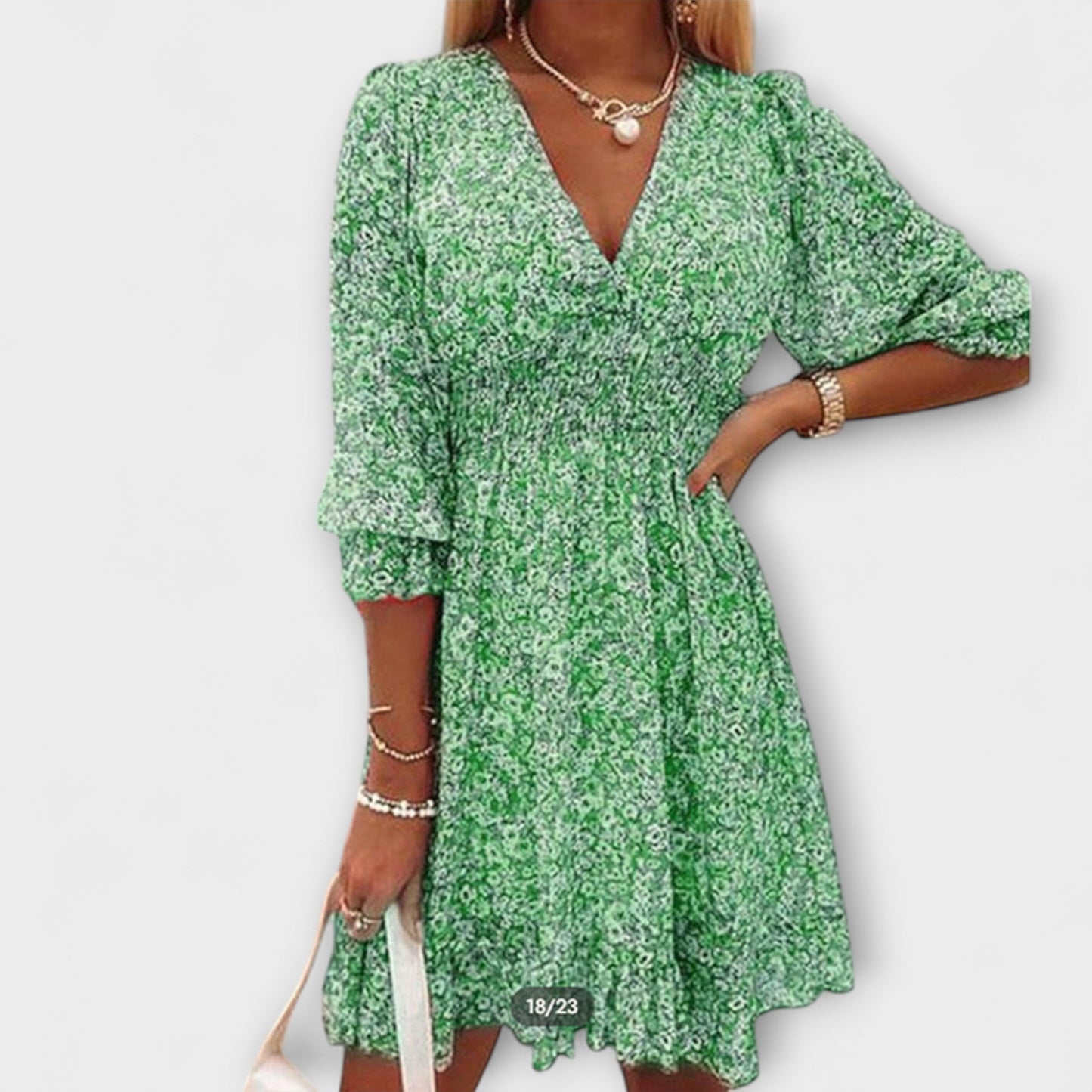 Pretty Floral Ruffle Sleeve Women's Dress