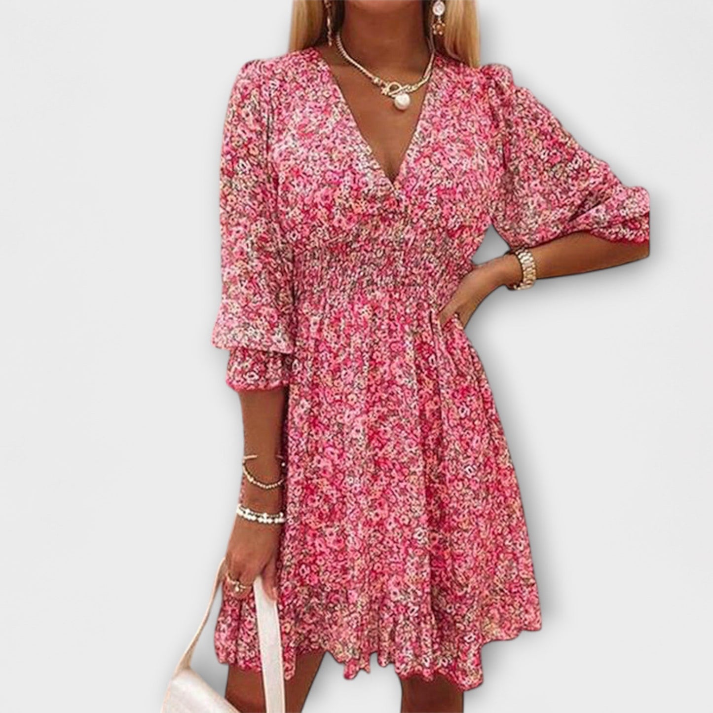 Pretty Floral Ruffle Sleeve Women's Dress - VibreMode