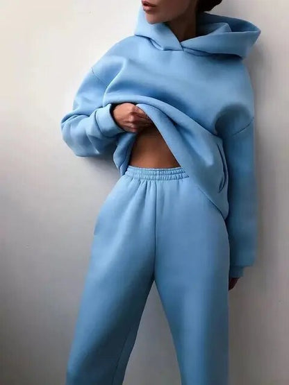 Women's Hoodie Loungewear Set Fleece Winter