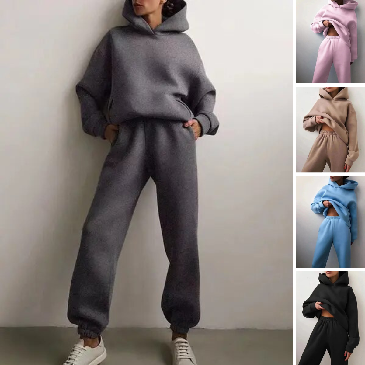 Women's Hoodie Loungewear Set Fleece Winter