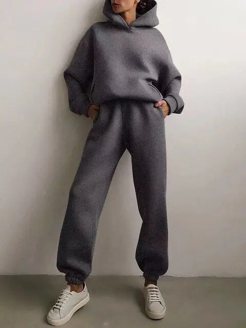Women's Hoodie Loungewear Set Fleece Winter