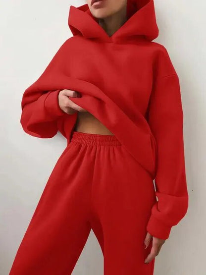 Women's Hoodie Loungewear Set Fleece Winter