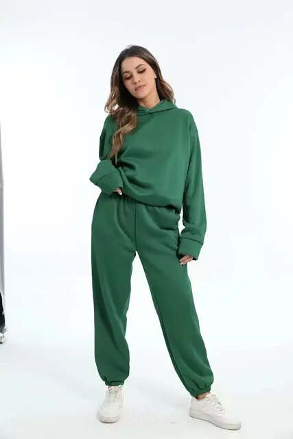 Women's Hoodie Loungewear Set Fleece Winter