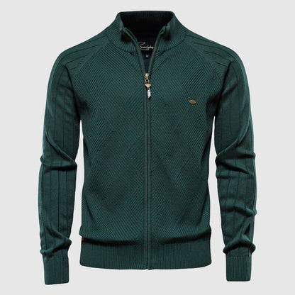 Men's Zipper Cardigan Turtleneck Sweater