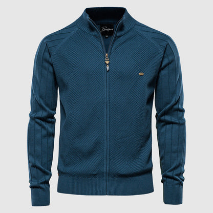 Men's Turtleneck Cardigan Sweater Zipper Front