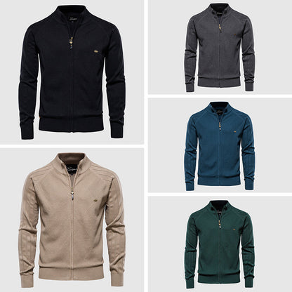 Men's Cotton Full-Zip Cardigan - VibreMode