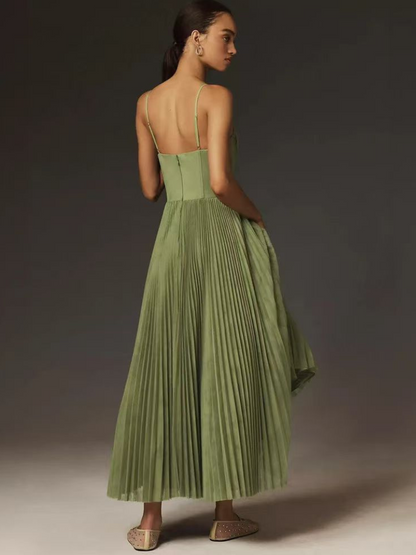 Women's Sleeveless Pleated Maxi Dress
