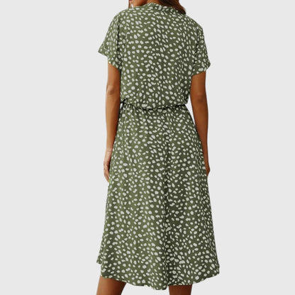 Colorful Front Button Midi Dress
