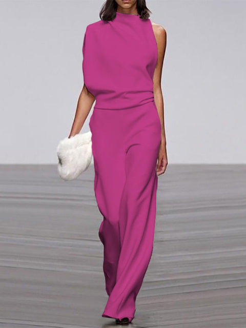 Women's Sleeveless Jumpsuit Open Back