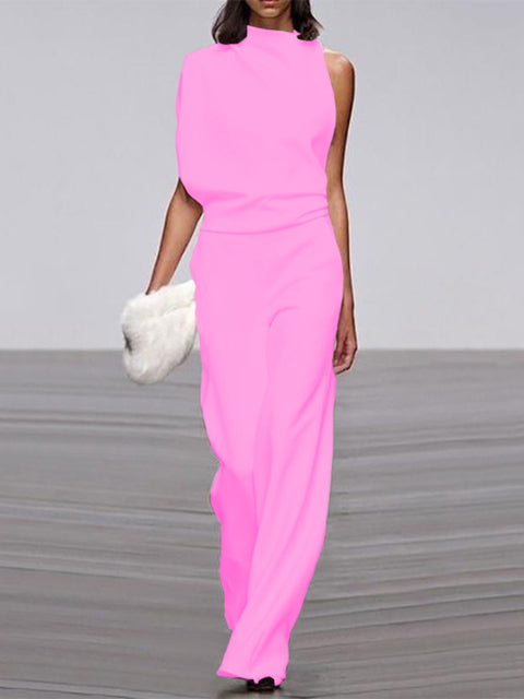 Women's Sleeveless Jumpsuit Open Back