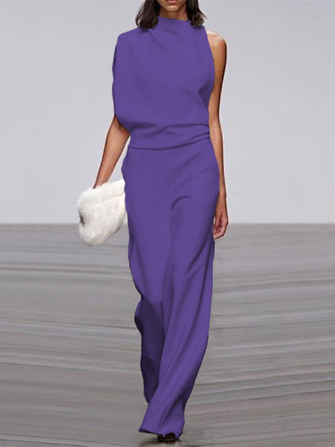 Women's Sleeveless Jumpsuit Open Back