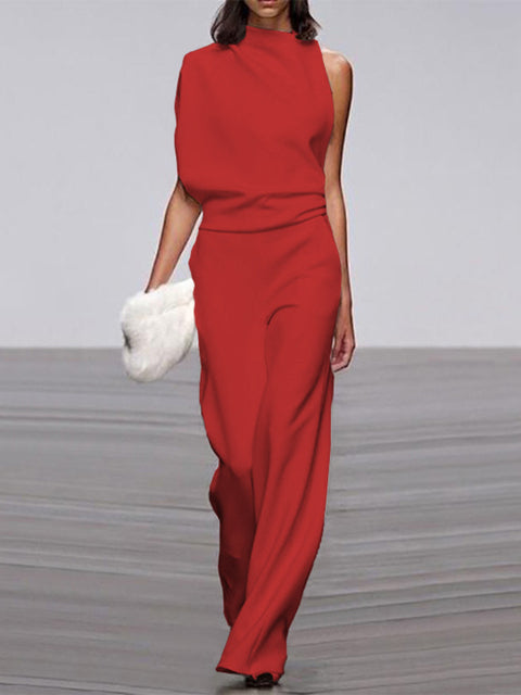 Women's Sleeveless Jumpsuit Open Back