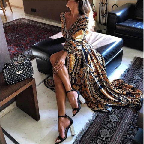 Women's Bohemian Maxi Dress Flowy