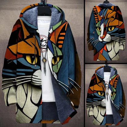 Women's Casual Cat Pattern Lightweight Jacket