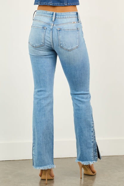 Women's Bootcut Jeans Medium Wash Stretch Denim